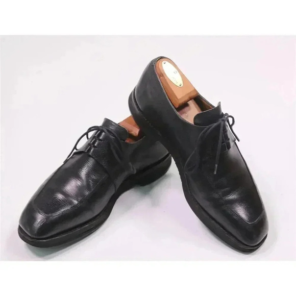 John Lobb Caracus Black Lace-Up Oxford Leather Dress Shoes Men\'s US 7.5 EE